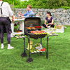 Outsunny Charcoal BBQ Grill, Portable Grill with 1840 cm² Cooking Area, Storage Shelves, Adjustable Air Vent, Locking Lid, Wheels for Garden Party Outdoor Cooking, Black