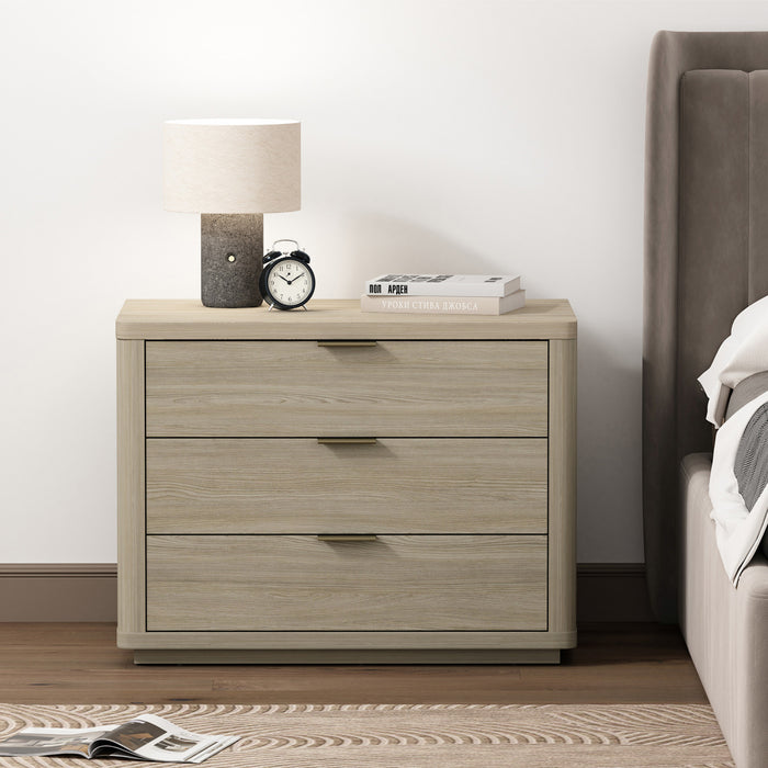 Evelyn Modern 32\" Nightstand in Natural (3-Drawer)