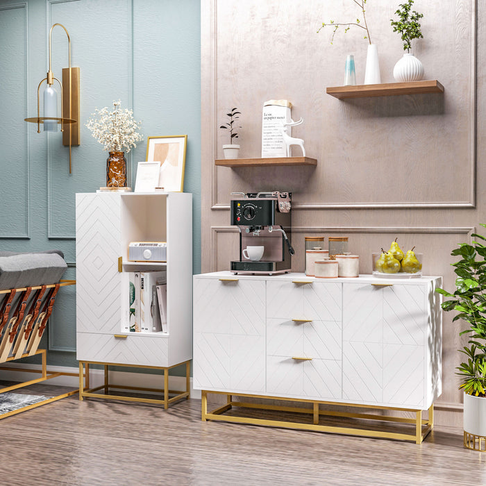 HOMCOM 3-Drawer Storage Cabinet Sideboard for Dining Room, Living Room