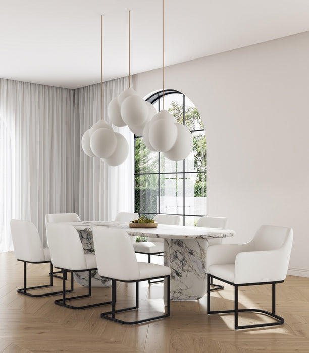 Serena Modern 8-Piece Dining Set in Ivory Dining Chair