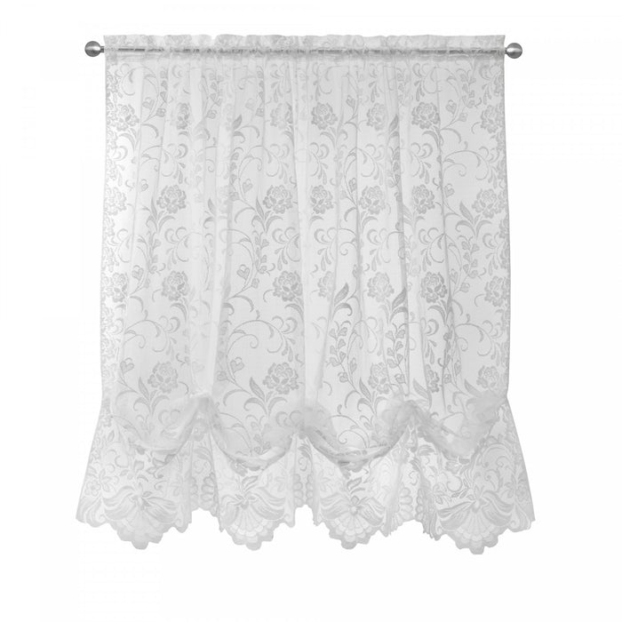 Habitat Limoges White Sheer Rod Pocket Balloon Curtain - 55 x 63