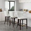 Blair Modern Wood Upholstered Barstool in White - Set of 3 Bar Stool | Tabouret de bar Blair moderne en bois avec revetement en tissu blanc - Lot de 3