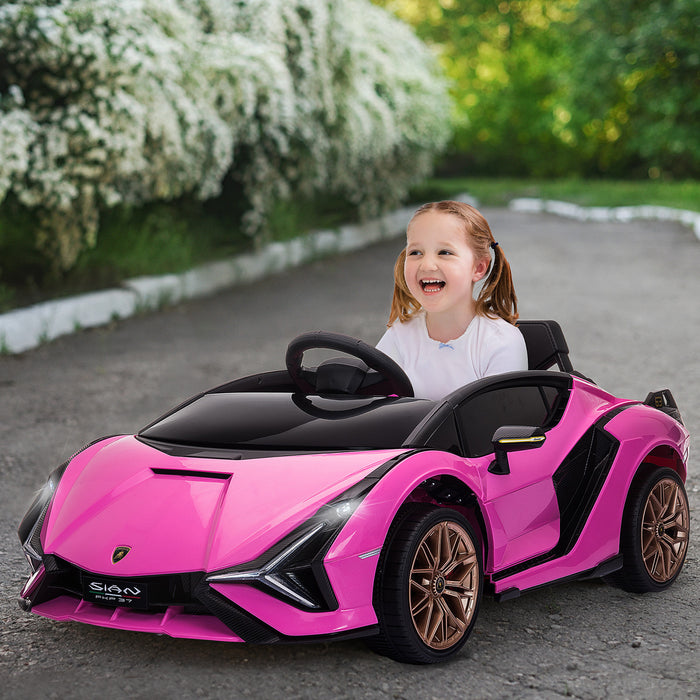 Aosom Compatible 12v Battery Powered Ride-On Kids Electric Ride On Car Toy With Parental Remote Control Music Lights Mp3 Pink