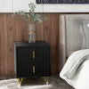 HOMCOM Nightstand, Bedside Table, Side End Table w/ 2 Drawers, Metal Legs