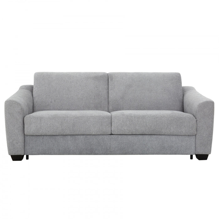 Luca 78 in. Fabric Euro Sofa Bed with Memory Foam Mattress - Grey