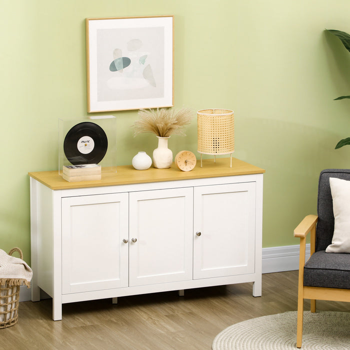 HOMCOM Storage Cabinet, Buffet Cabinet, Sideboard with Doors, White