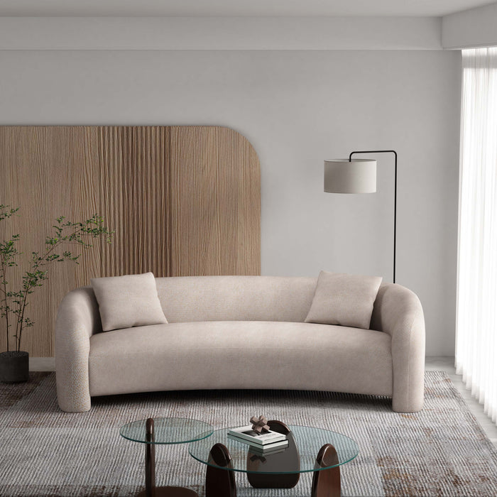 Sylvia Modern Glam 104\" Tweed Loveseat in Gold Dust