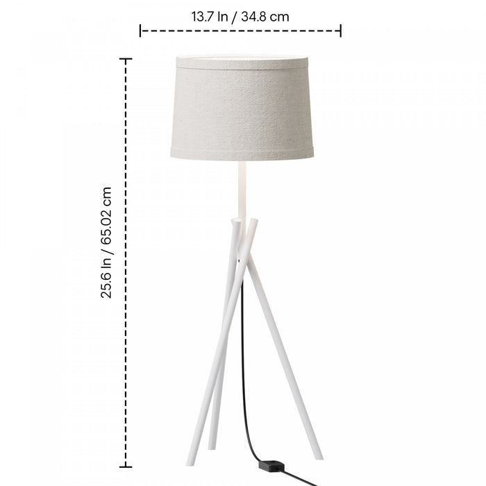 26\" White Sleek Crossed Legs Table Lamp with Fabric Shade 