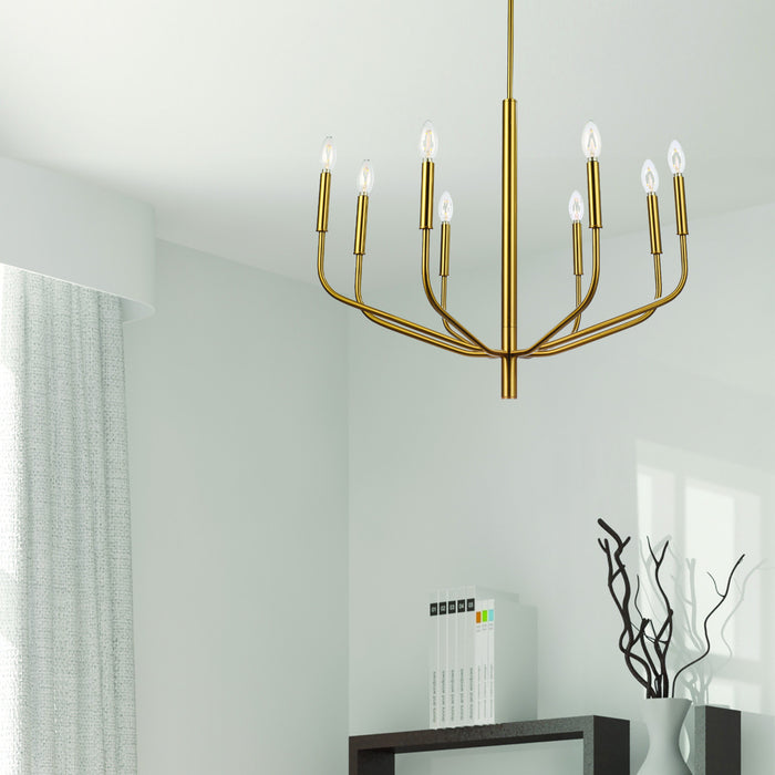 Dainolite Eleanor 8 Light Chandelier Aged Brass Lamp