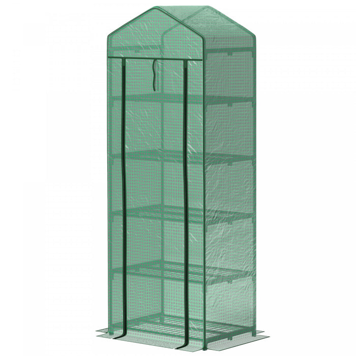 Outsunny Mini Greenhouse Outdoor Flower Stand Pe Cover Portable 27\" X 19\"