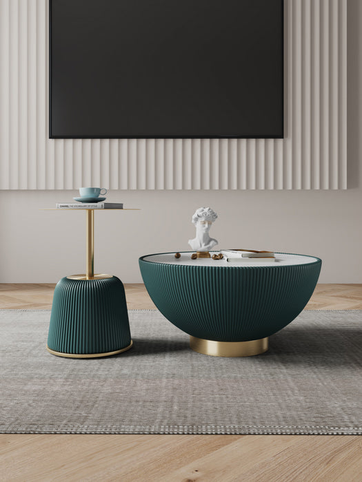 Anderson Modern 2-Piece Coffee Table & End Table Set in Green