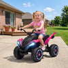 Qaba 12V Kids ATV, Electric Ride On Quad with Dual Motors, Rear Suspension, 2.2 MPH Max, Light-Up Wheels, Music, Horn, USB, MP3, Headlights for Boys Girls 3-6 Years, Red