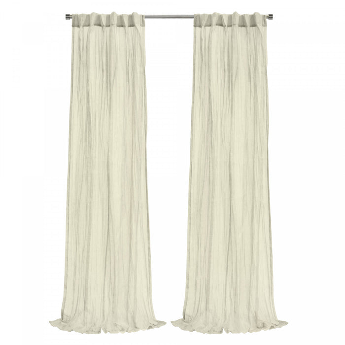 Habitat Paloma Grey Sheer Dual Header Curtain Panel - 52 x 108