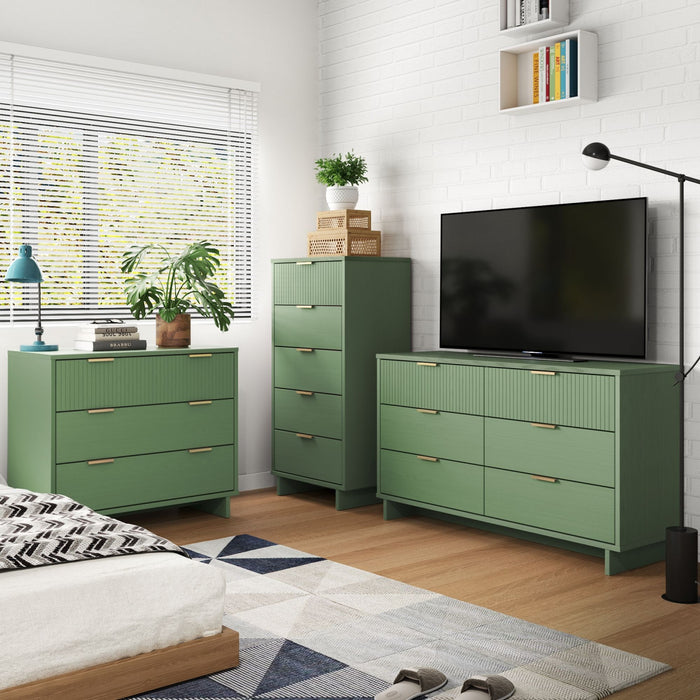 Granville Modern 3-Piece Dresser Set in Sage Green