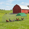 PawHut Metal Chicken Coop, 106" x 29.5" x 29.5" Small Animal Cage, Chicken Run for Yard, Portable Poultry Cage w/ UV-Resistant Cover for Rabbits, Ducks, Turtles, Guinea Pigs, Green