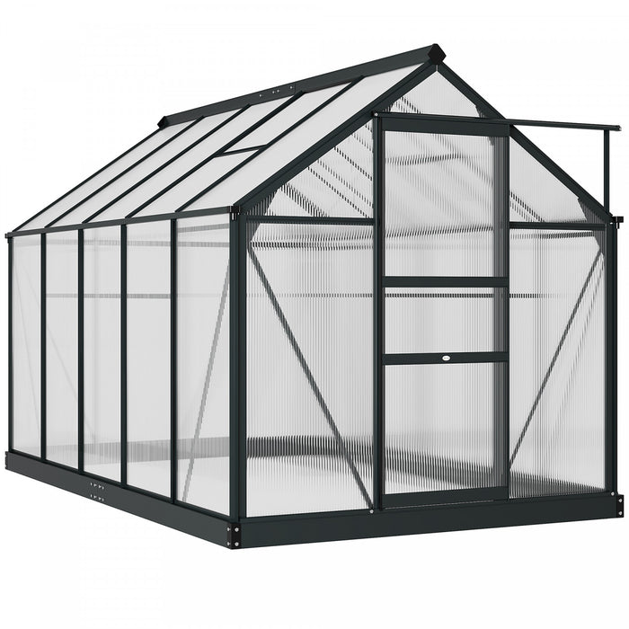 Outsunny Greenhouse, Walk-in Hot House, Clear Pc Board With Sliding Door