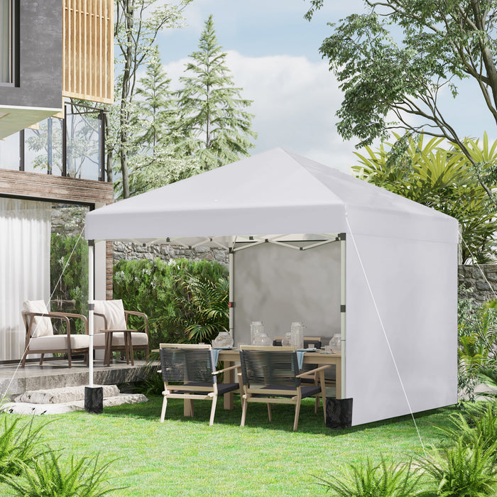 Outsunny 10' X 10' Pop Up Canopy Tent With Removable Sidewalls Carry Bag