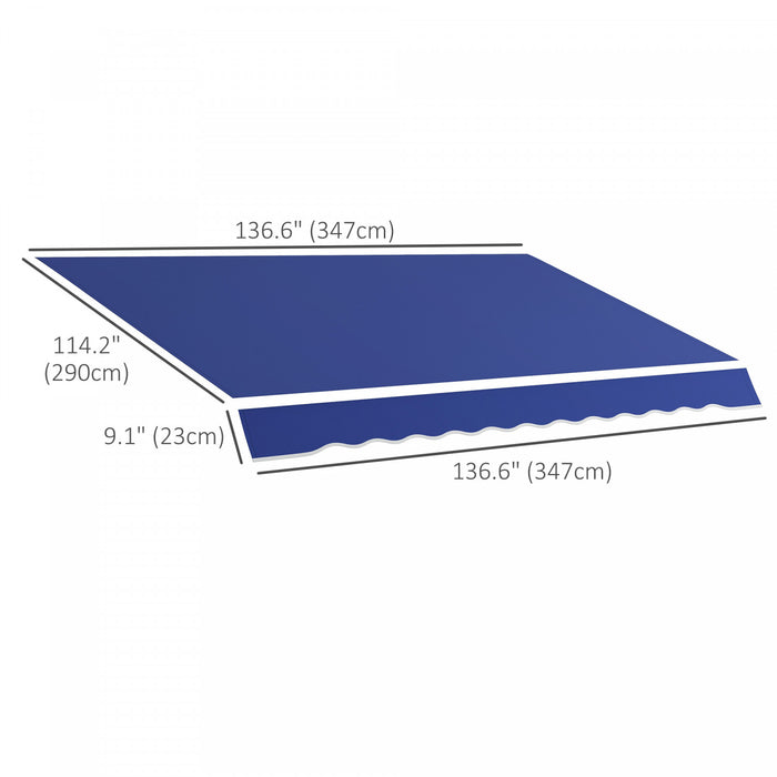 Outsunny 11'x10' Retractable Awning Fabric Replacement Outdoor Awning Cover