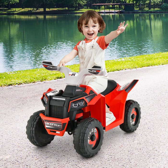 Costway Kids Ride On Atv 4 Wheeler Quad Toy Car 6v Battery Powered Motorized Toy Red