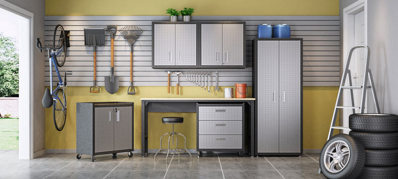 Fortress Modern 6-Piece Garage Set in Dark Gray