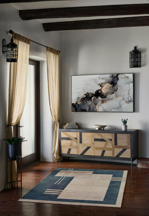 Sorelle Contemporary 7'9\" x 9'10\" Area Rug in Blue Indoor Area Rug