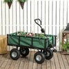 Outsunny Heavy Duty Garden Cart, 660lbs Capacity Utility Wagon Cart with Removable Liner, Quick-Release Sides, 10" Pneumatic Wheels, Adjustable Handle for Beach Lawn Yard, Green
