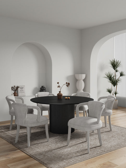 Hathaway and Palmer Modern Industry Chic 7-Piece Dining Set in Gold Dust and Black Dining Room Set