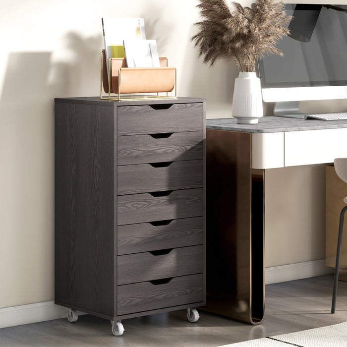 Vinsetto Mobile Filing Cabinet with Drawers File Cabinet with Wheels Grey
