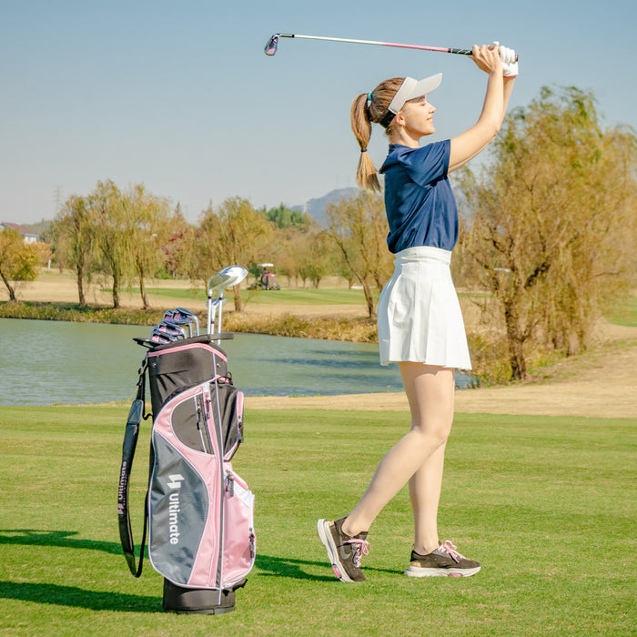 Ultimate Women's Complete Golf Club Set Golf Club Package Set With Rain Hood, Right Hand Pink