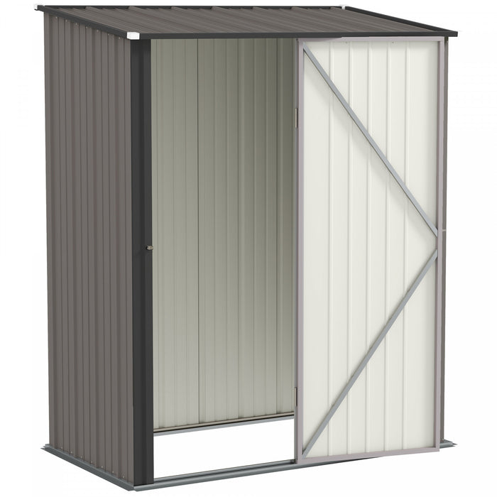 Outsunny 5'x3' Outdoor Storage Shed W/ Single Door, Light Grey