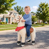 Qaba Ride on Horse for Kids Ages 2+, Plush Ride on Pony Toys with Rotatable Head, Wheels, Neighing Sounds, Riding Horse for Active Play, Birthday Gift, Up to 132 lbs, Light Brown