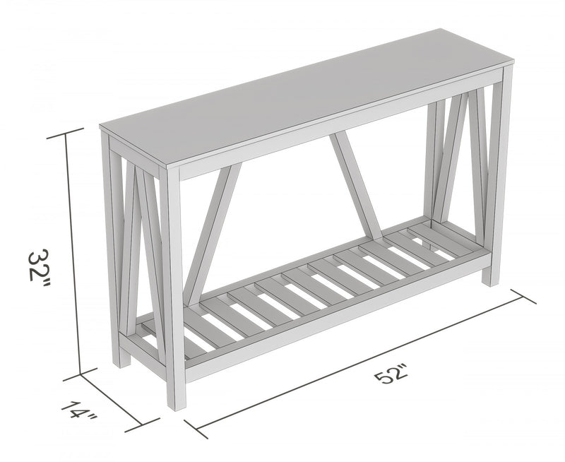 52” Console Table With 1 Shelf - Dark Taupe