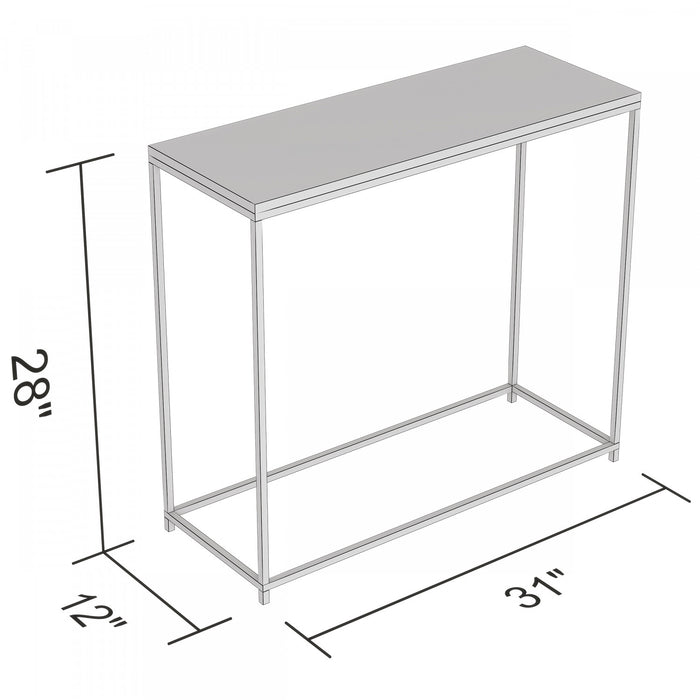 31” Modern Console Table - Brown Reclaimed Wood With Black Metal