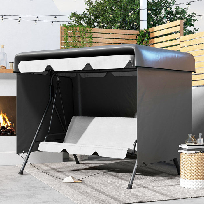 Outsunny 3-seater Patio Swing Cover, 85\" X 61\" X 59\", Dark Grey