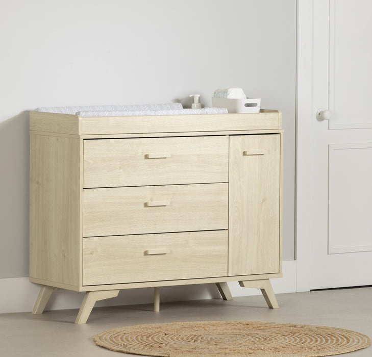Milos 3-drawer Changing Table With Removable Changing Tray - Bleached Oak 