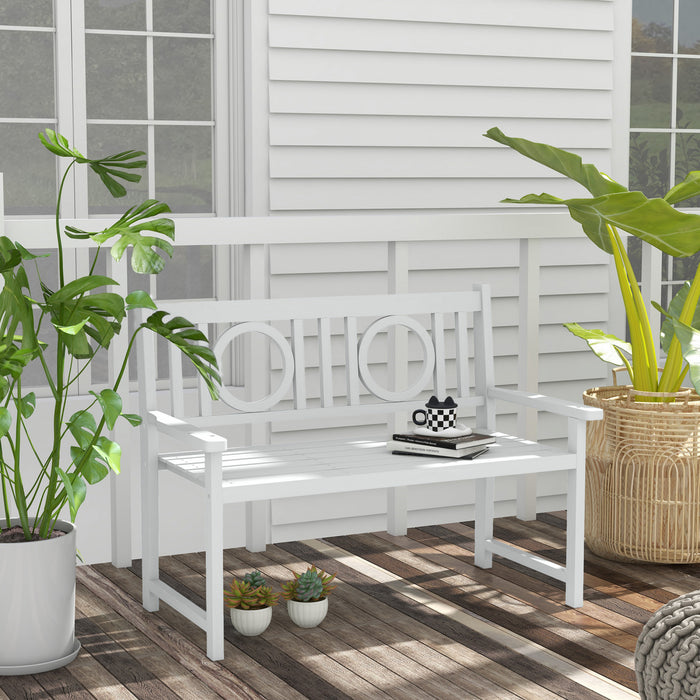 Outsunny 2-seat Wood Garden Bench Grey