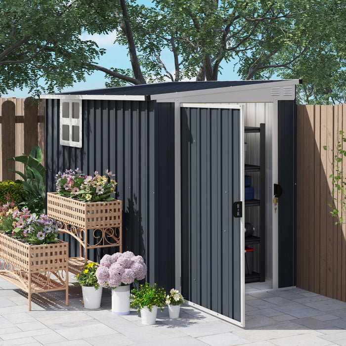 Outsunny 4' X 8' Metal Tool Shed, Outdoor Shed With Window And 2 Vents