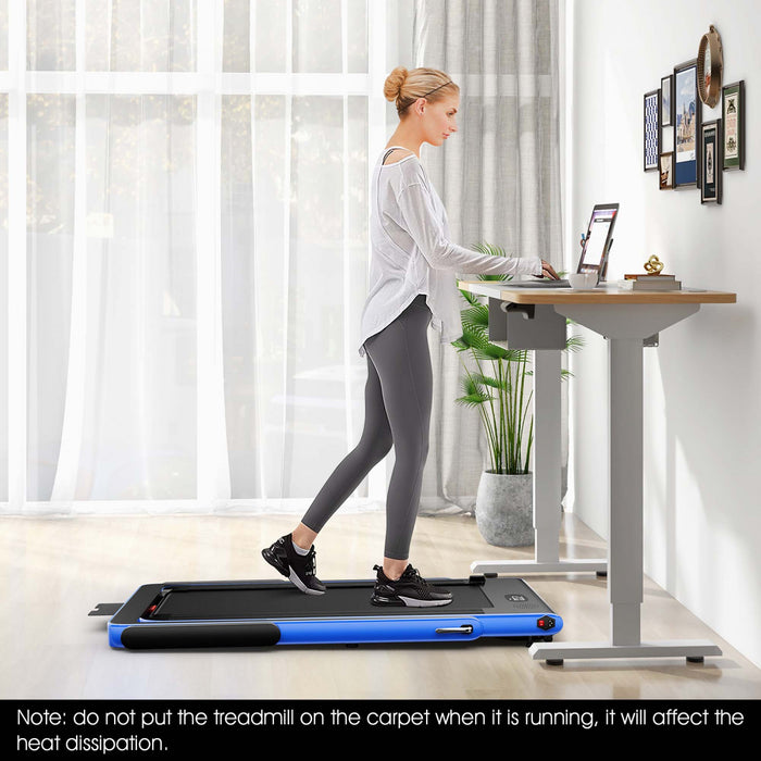 Superfit 2.25hp 2 In 1 Folding Treadmill Jogging Machine W/app Control Blue