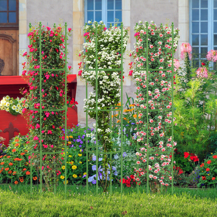 Costway 2-pack Garden Trellis 57\" Plant Support & Tomato Cages With Adjustable Height