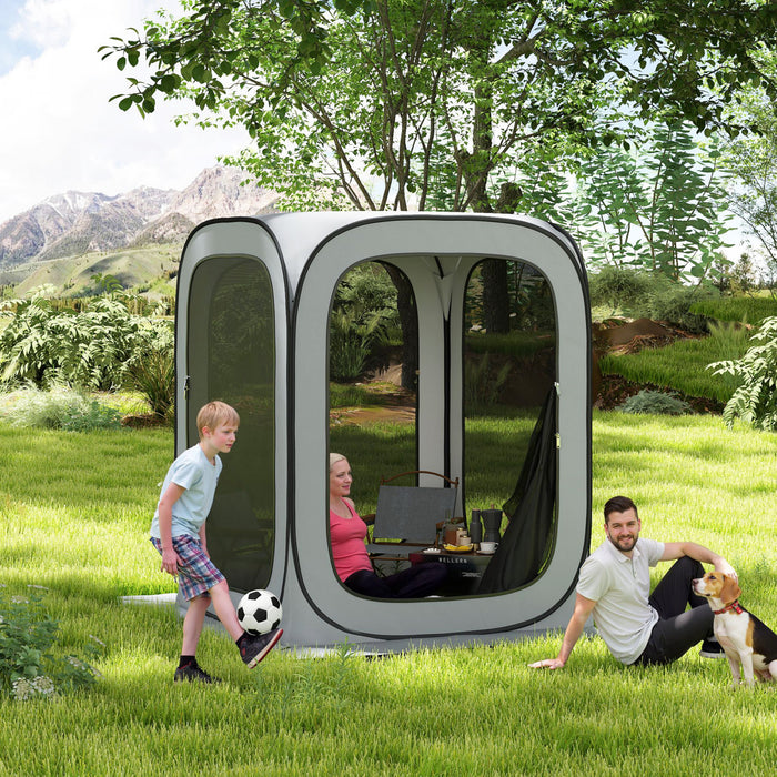 Outsunny Pop Up Screen Tent, Upf50+ Portable Camping Gazebo With Carry Bag