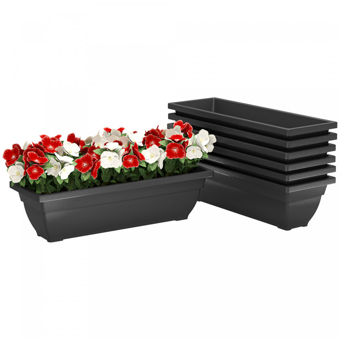 Outsunny 7 Pack 23 Inches Window Boxes Planters, Black