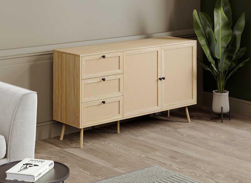 Storage Chest With 3 Drawers – Durable Brown Wood Look 