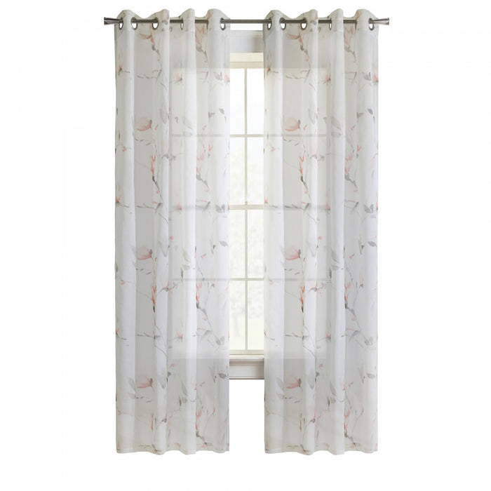 Habitat Symphony Coral Sheer Grommet Curtain Panel - 52 x 95