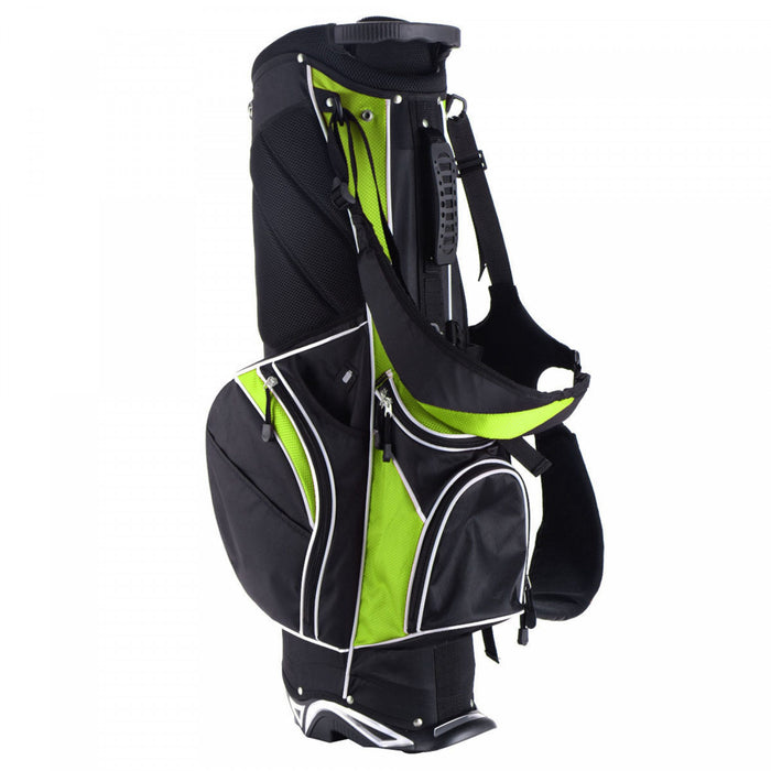 Costway Golf Stand Cart Bag Club W/6 Way Divider Carry Organizer Pockets Storage Green