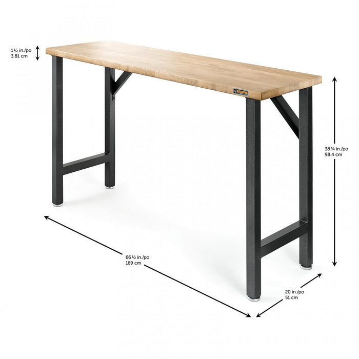 Gladiator 66.5\" Hardwood Modular Workbench - Hammered Granite
