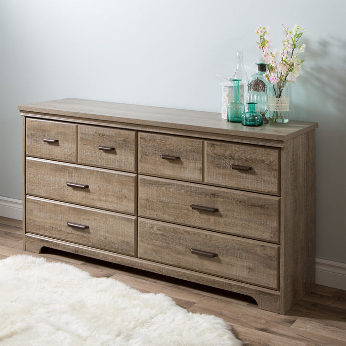 Versa 6-drawer Dresser - Weathered Oak 