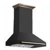 Forno Aria 36 Inch Wall-Mounted Black Range Hood-FRHWM5095-36BLK | Hotte de cuisiniere murale Aria de 36 po, noir-FRHWM5095-36BLK