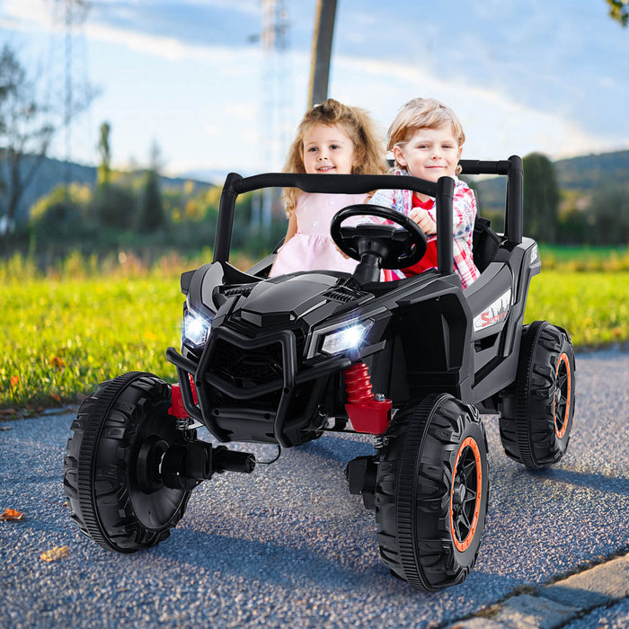 Costway 24v Kids Ride On Utv With 4 X 100w Powerful Engine Remote Control High/low Speed Black