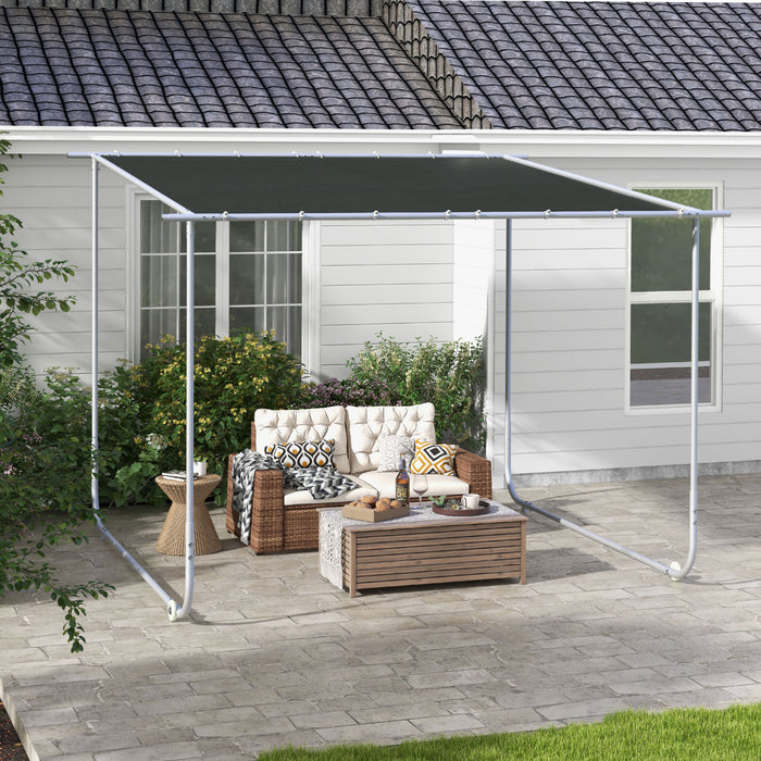 Outsunny 10' X 10' Mobile Pergola, Outdoor Gazebo With Wheels, Uv-resistant Canopy, And Sandbags, Sun Shade Shelter For Porch, Patio, Deck, Grey