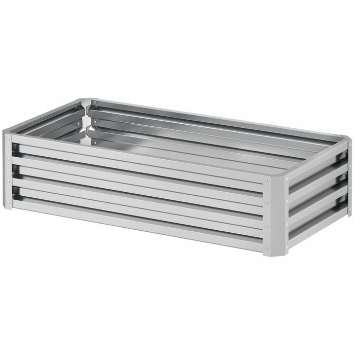 Outsunny 4' x 2' x 1' Raised Garden Bed, Galvanized Planter Box Silver